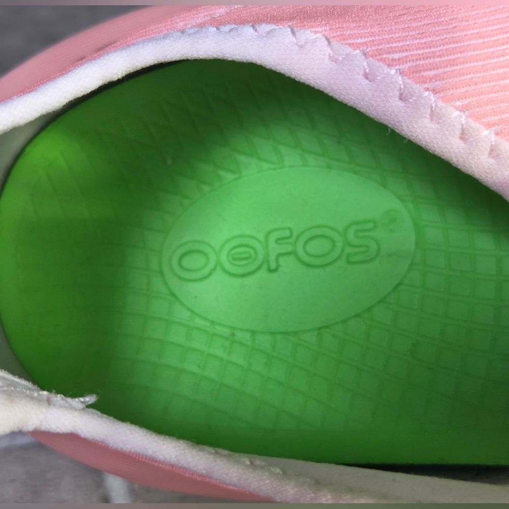 OOFOS Women's Sneakers Pink Gradient White Sole - Picture 13 of 14